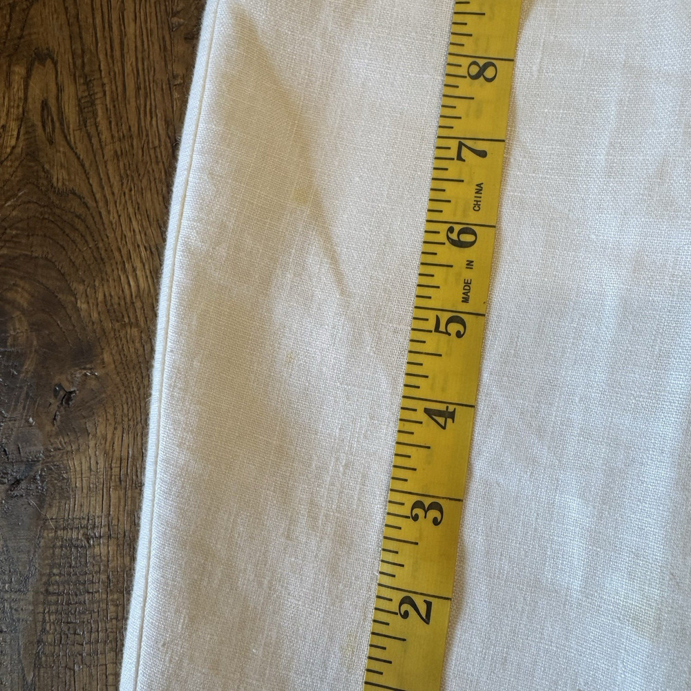 Kim Rogers White Linen Lined Pants Pull On Straight Leg Trouser Womens Sz L - Picture 5 of 7